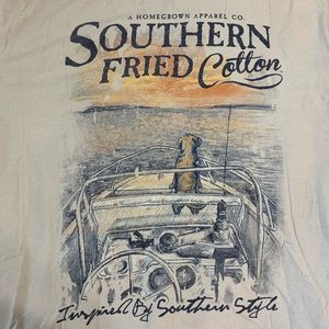Southern fried cotton baby blue t shirt